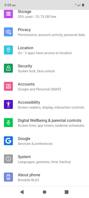 Scroll to and select System