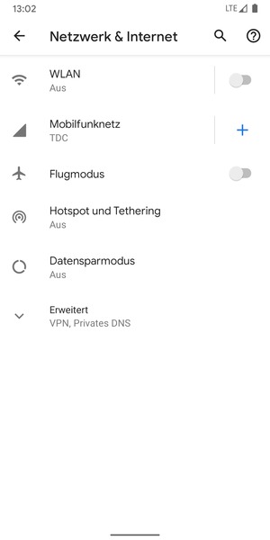 Wählen Sie Mobilfunknetz