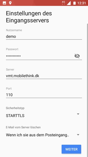 Scrollen Sie nach unten und wählen Sie Sicherheitstyp