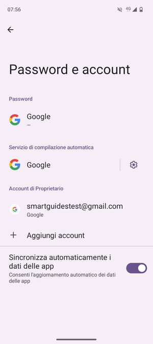 Seleziona il tuo account Google