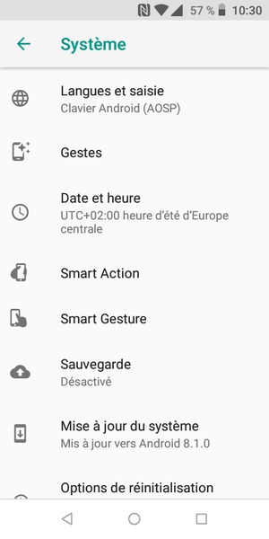 Sélectionnez Mise à jour du système 