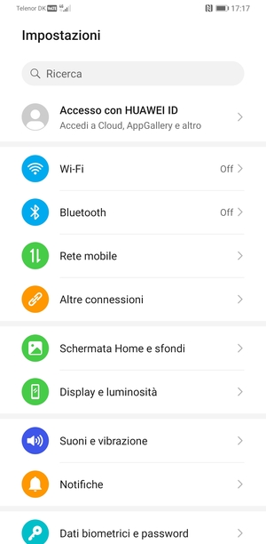 Seleziona Rete mobile