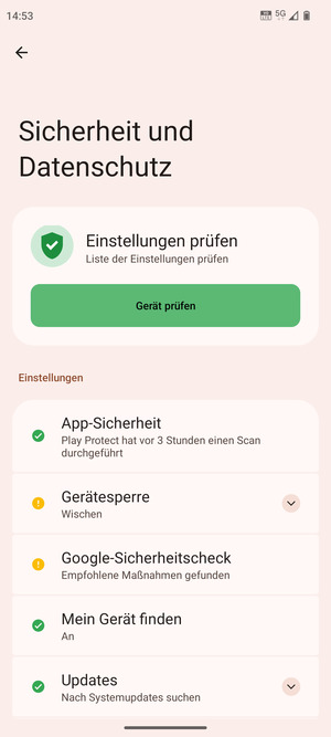 Wählen Sie Gerätesperre