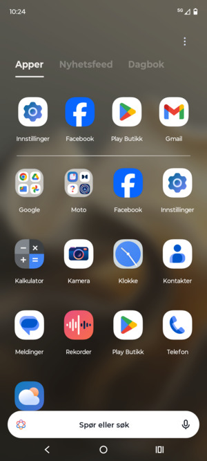 Velg Innstillinger