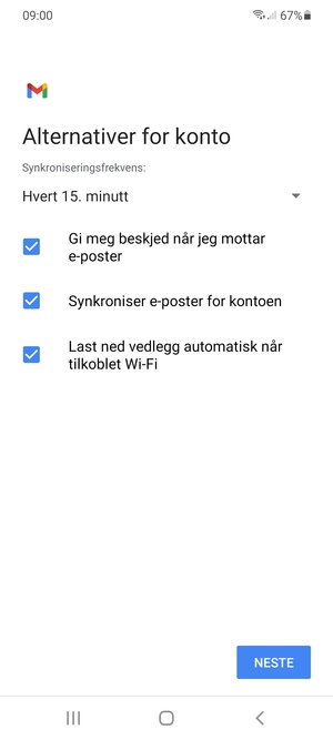 Velg NESTE