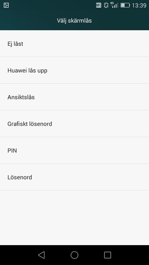 Välj Grafiskt lösenord