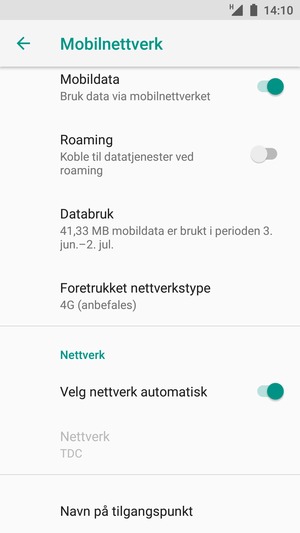 Bla til og velg Navn på tilgangspunkt