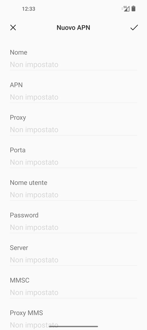 Inserisci informazioni MMS