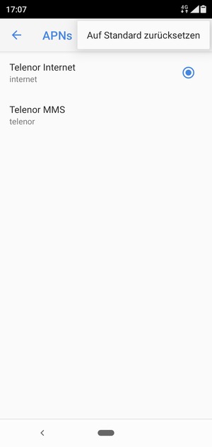 Wählen Sie Auf Standard zurücksetzen