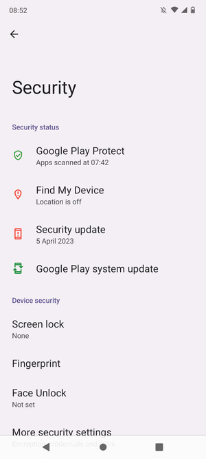 Select Screen lock
