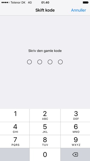 Indtast din gamle adgangskode
