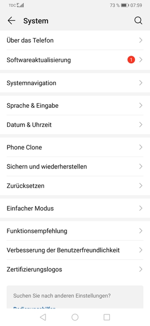 Wählen Sie Sichern und wiederherstellen