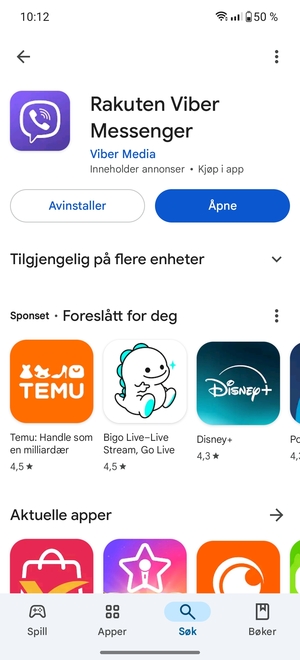 Velg Åpne
