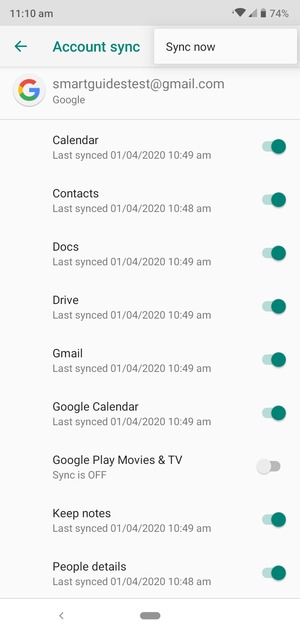 Select Sync now