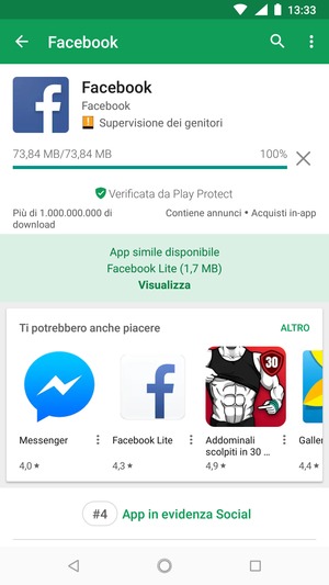 Attendi il completamento del processo di installazione