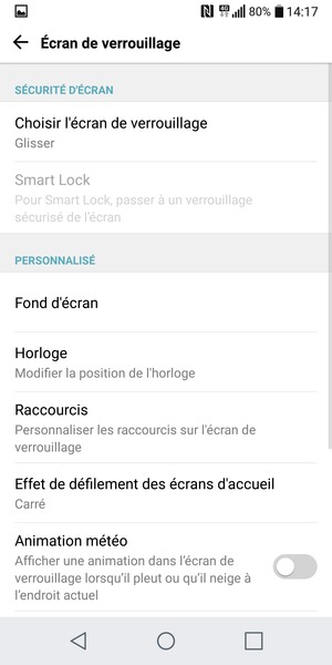 Sélectionnez Choisir l'écran de verrouillage