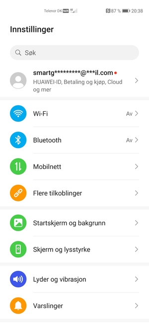 Velg Huawei-ID