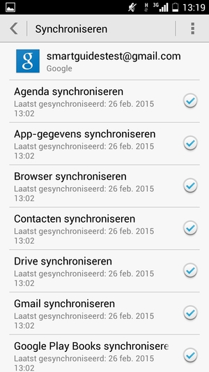 Vink alle selectievakjes aan