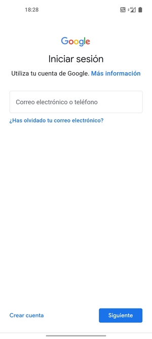 Introduzca su dirección de Gmail y seleccione Siguiente