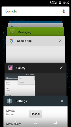Select Clear all to close all running apps