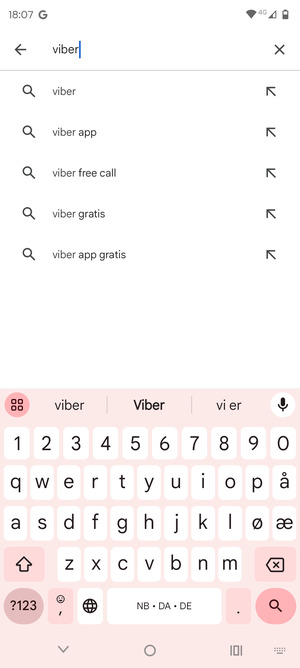 Skriv inn applikasjonsnavnet og velg Søk