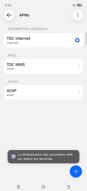 Sélectionnez Nouvel APN