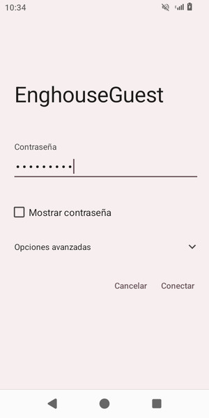 Introduzca la contraseña de Wi-Fi y seleccione Conectar