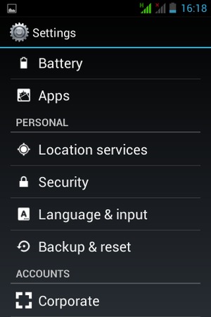 Scroll to and select Location services