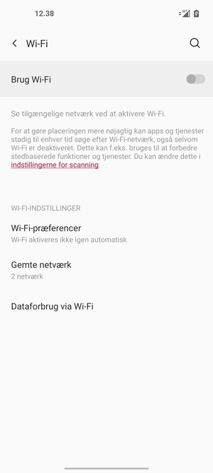 Aktiver Brug Wi-Fi