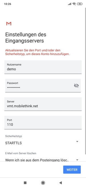 Wählen Sie Sicherheitstyp