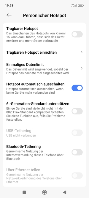 Wählen Sie Tragbaren Hotspot einrichten