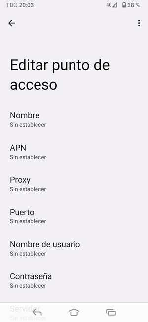 Introduzca la información de MMS