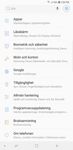 Scrolla till och välj Programvaruuppdatering