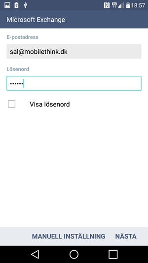 Ange din e-postadress och lösenord. Välj NÄSTA