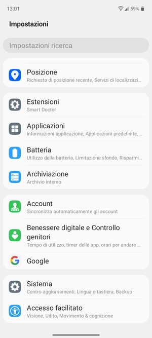 Scorri e seleziona Sistema