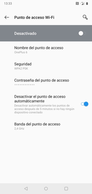 Seleccione Contraseña del punto de acceso
