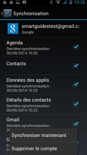 Sélectionnez Synchroniser maintenant 