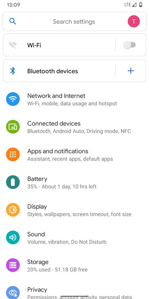 Select Network and Internet