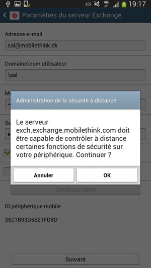 Sélectionnez OK