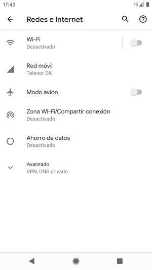Seleccione Red móvil
