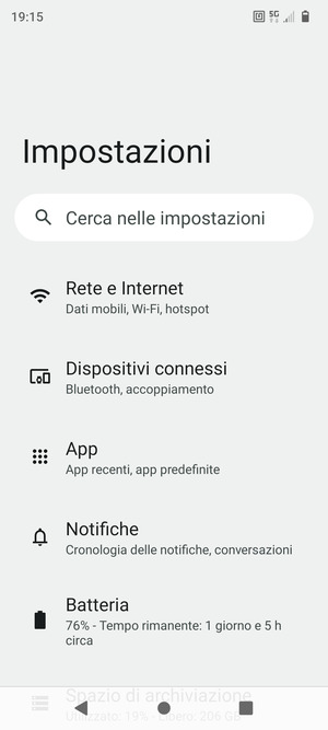 Seleziona Rete e Internet