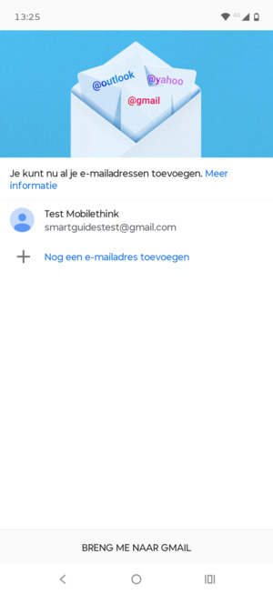 Selecteer BRENG ME NAAR GMAIL