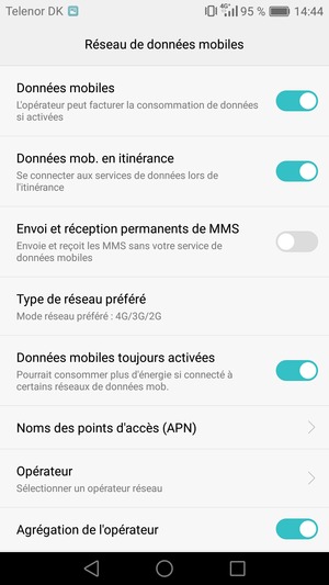 Activer ou désactiver Données mob. en itinérance