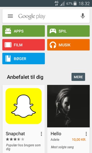 Vælg søgefeltet