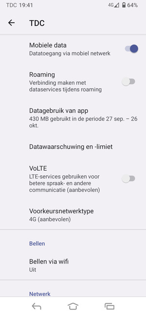Selecteer Voorkeursnetwerktype