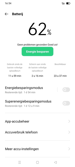 Schakel Energiebespaingsmodus in