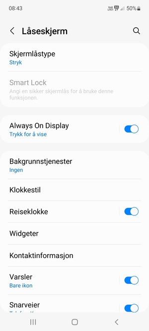 Velg Skjermlåstype