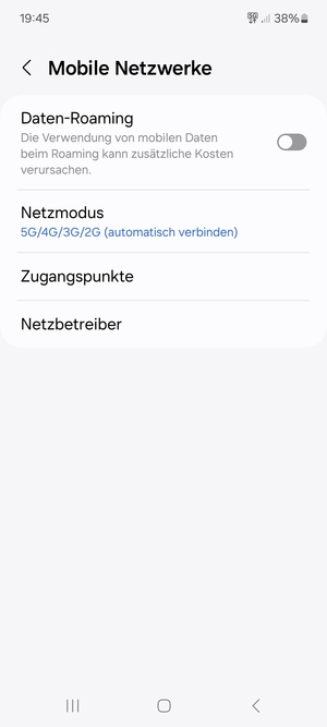 Um das Netzwerk zu wechseln, falls Probleme auftreten, wählen Sie Netzbetreiber