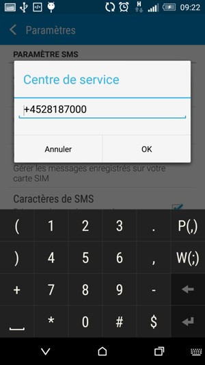 Saisissez le numéro du Centre de service et sélectionnez OK