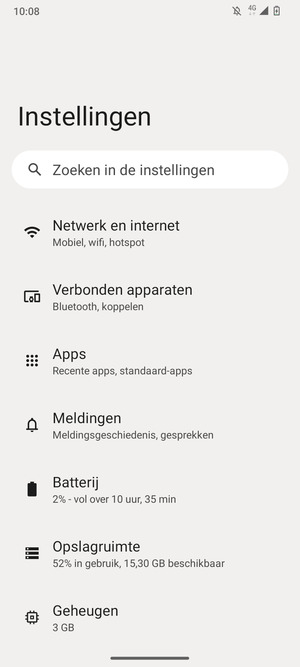 Selecteer Netwerk en internet